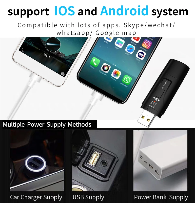 Автомобильный USB Bluetooth приемник адаптер аудио fm-передатчик беспроводной адаптер