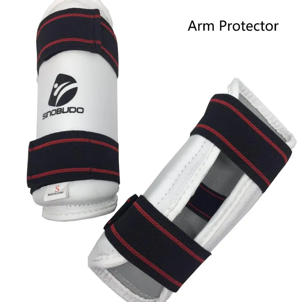 LeCaf Taekwondo Forearm Protectors Guards Sparring Protective Gear White 1 Pair 