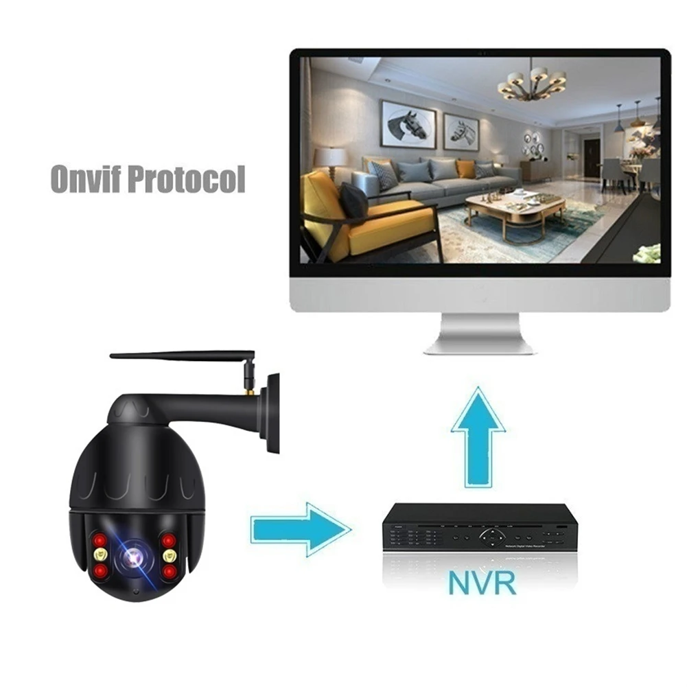 1080P PTZ скоростной купол 4X увеличительная IP камера WiFi автоматическое отслеживание беспроводной наружной сети видеонаблюдения Водонепроницаемая камера