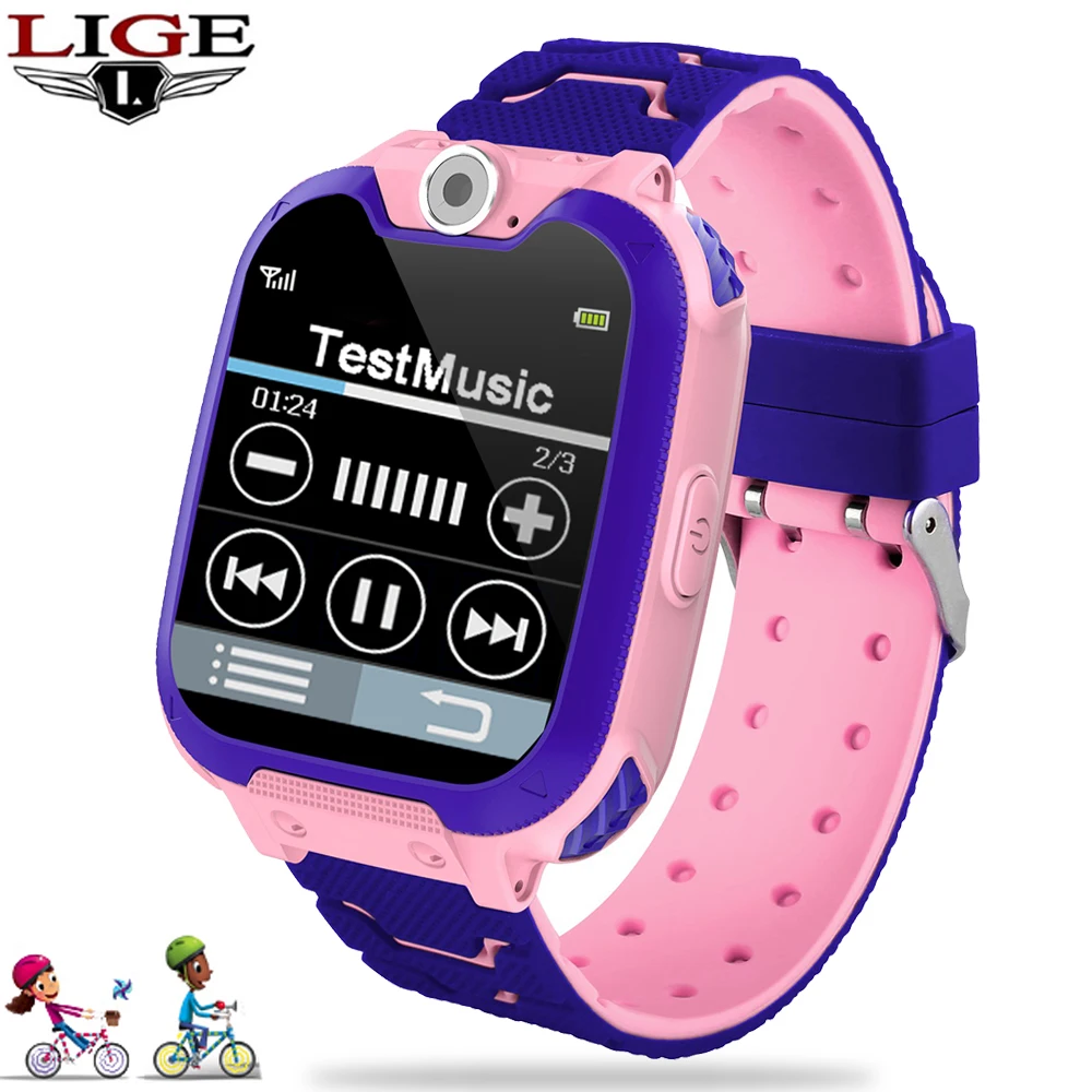 Новые Детские Смарт-часы LIGE с музыкальной игрой один клик SOS Вызов 2G sim-карты