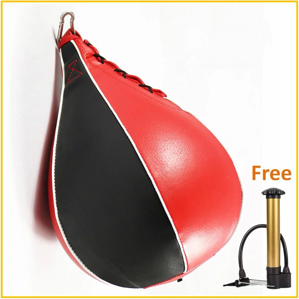 

Heavy Duty Boxing Pear Shape PU Speed Ball Swivel Punch Bag Punching Exercise Free Air Pump Hook Punch Fitness Training Ball