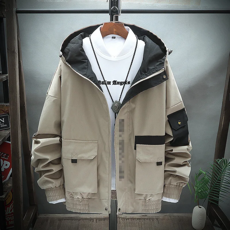 Японский Для мужчин женские теплые сапоги до середины голени с капюшоном Harajuku куртки в уличном стиле; сезон осень-зима свободные большие размеры куртка-бомбер, авиационная куртка плащ - Цвет: Серый
