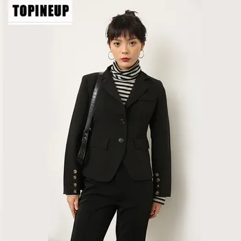 

Spring Womens Fashion Solid color Long Sleeve Suit Collar Slim short Jackets for Women