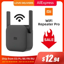 Versão global xiaomi mijia wifi repetidor pro amplificador roteador 300m 2.4g repetidor de rede mi roteador sem fio 2 antena casa