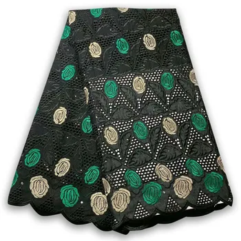 

African Nigerian Dry Lace Fabric Swiss Voile Lace In Switzerland Dubai 100% Pure Cotton Lace For Sewing Dress 02