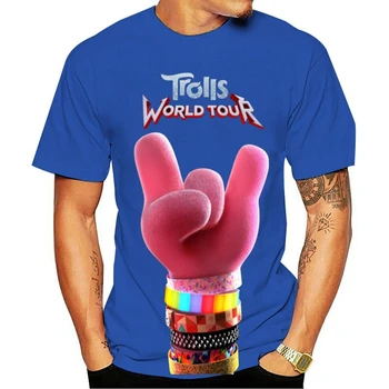 

2020 NEW T Shirt Trolls World Tour Movie Poppy Black-Navy For Men-Women Harajuku Tee