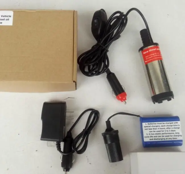 

12L/min 12V DC Electric Submersible Diesel Oil Water Pump , Fuel Transfer Pump ,Oil Suction Pump , 2M Head With Mobile Battery
