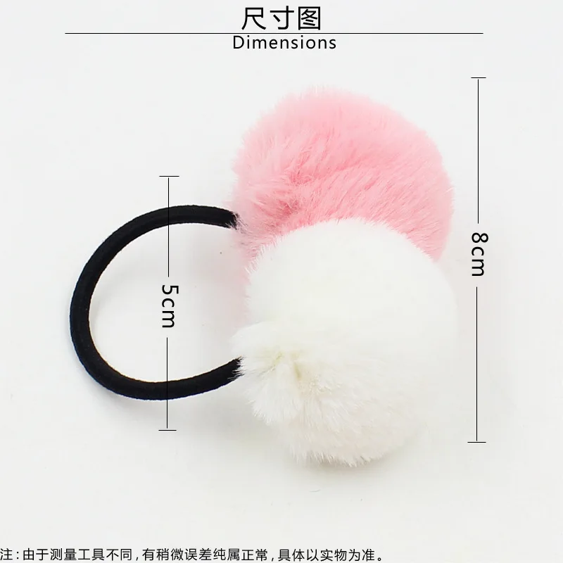 Foreign Trade New Style Autumn And Winter Hot Selling Imitation Rabbit Fur Double Color Furry Ball Hairband Headdress Manufactur