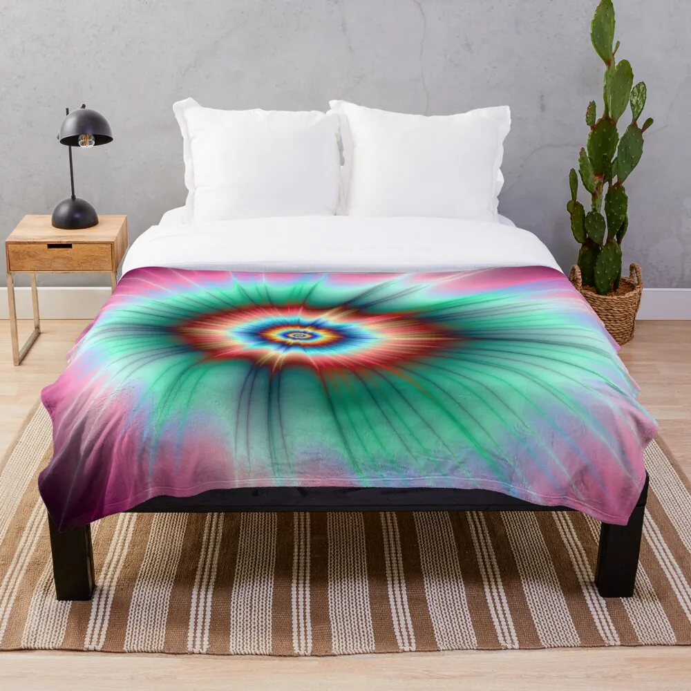 

All Season Printed Fleece Blanket Super Soft Cozy Throw Blanket Tie Dye Comet