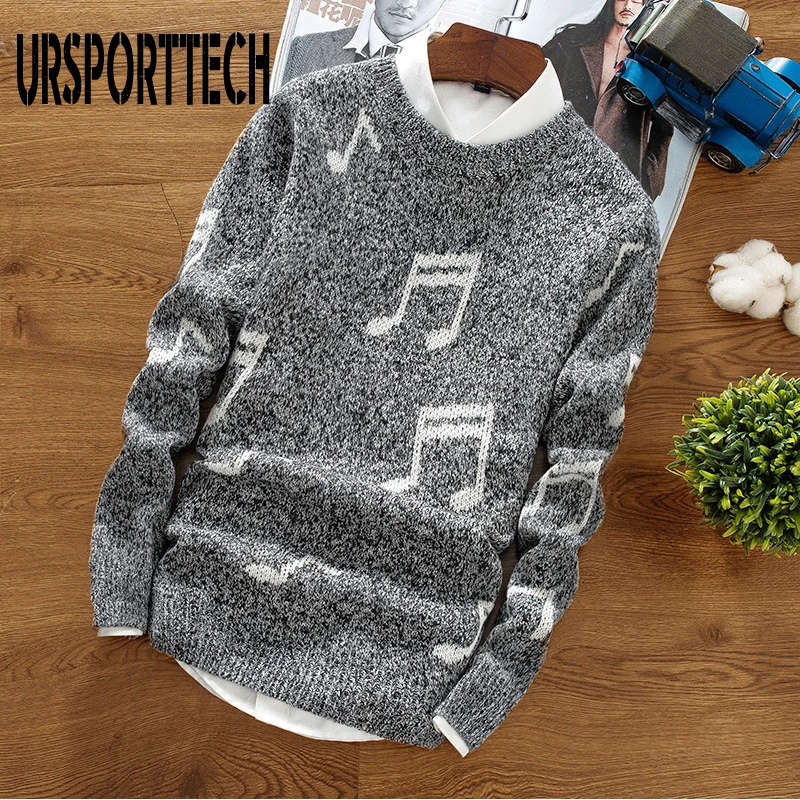 Najtaniej Sweter wysokiej jakości mężczyźni nadruk nut swetry Slim Fit O Neck swetry męskie ubrania 2019 swetry na długi rękaw dla mężczyzn