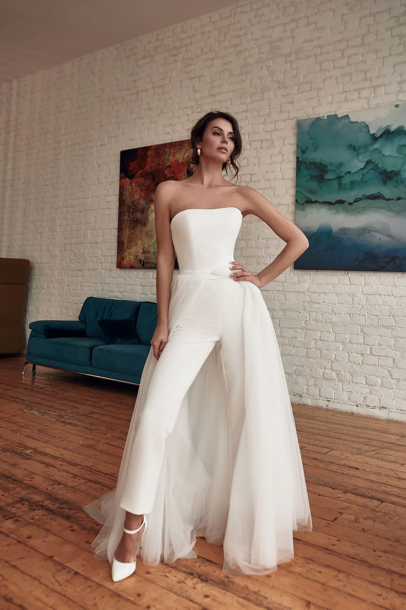 Strapless Boho Wedding Dress Custom 