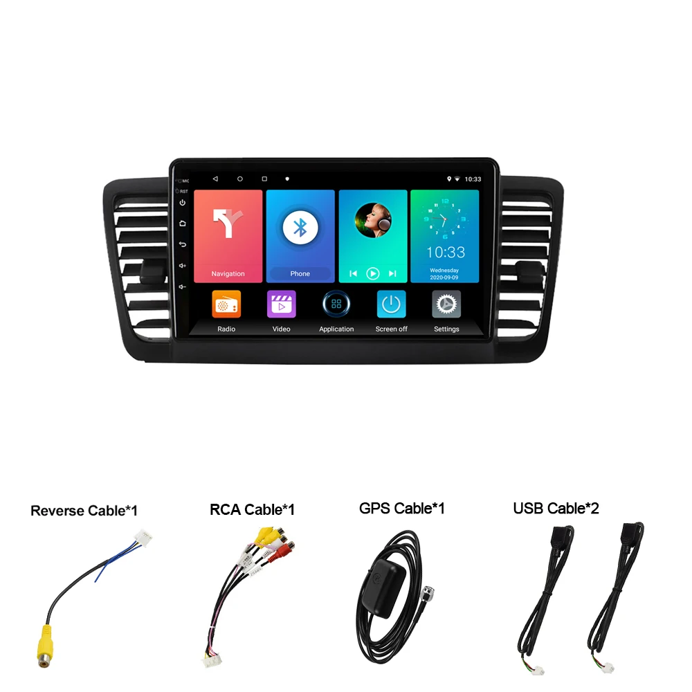 2 Din Автомобильный Радио Мультимедийный видео плеер навигация GPS Android для Subaru Outback 3