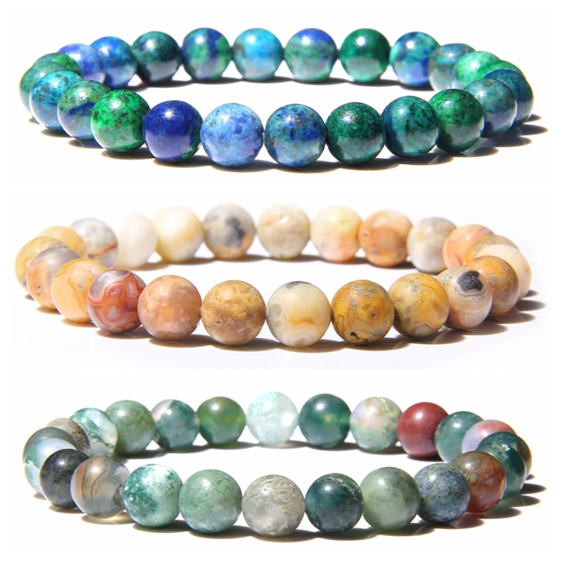 

Fashion Handmade Bracelets for Women Natural Indian Agates lapis lazuli Agates Stone Beads Bracelet Men Energy Pulserase Jewelry