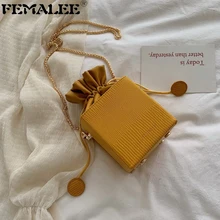 Модный шнурок с цепочками, французский стиль, сумка-ведро, твердая искусственная кожа, сумка на плечо, женская дизайнерская сумка через плечо, сумка-мессенджер Bolsa