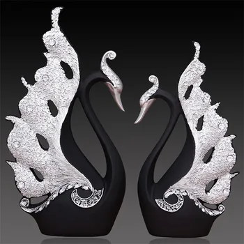 

Swan Statues Home Decoration Accessories Couple Swan Statue Home Decor Sculpture Modern Art Ornaments Wedding Gifts For Friends