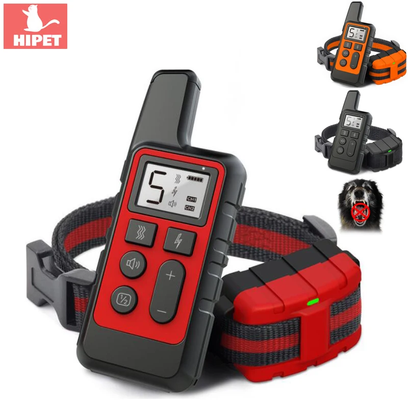 

Remote Control Dog Training Collar Rechargeable Pet Dog Electric Shock Collar Waterproof Adjustable Anti Bark Dogs Collars