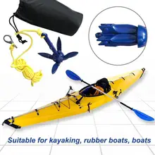 

Foldable Anchor 4 Tines Aluminum Compact Anchor Buoy Kit Bag Marine Rope For Canoes Kayaks Sailboats