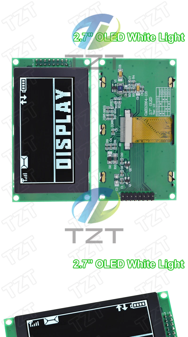 TZT 2,7 Zoll OLED Display Modul Weiß Auflösung 128*64P SSD1322 16Pin SPI PM Material SPI 16 Ebenen Grau für Arduino – Detail 6