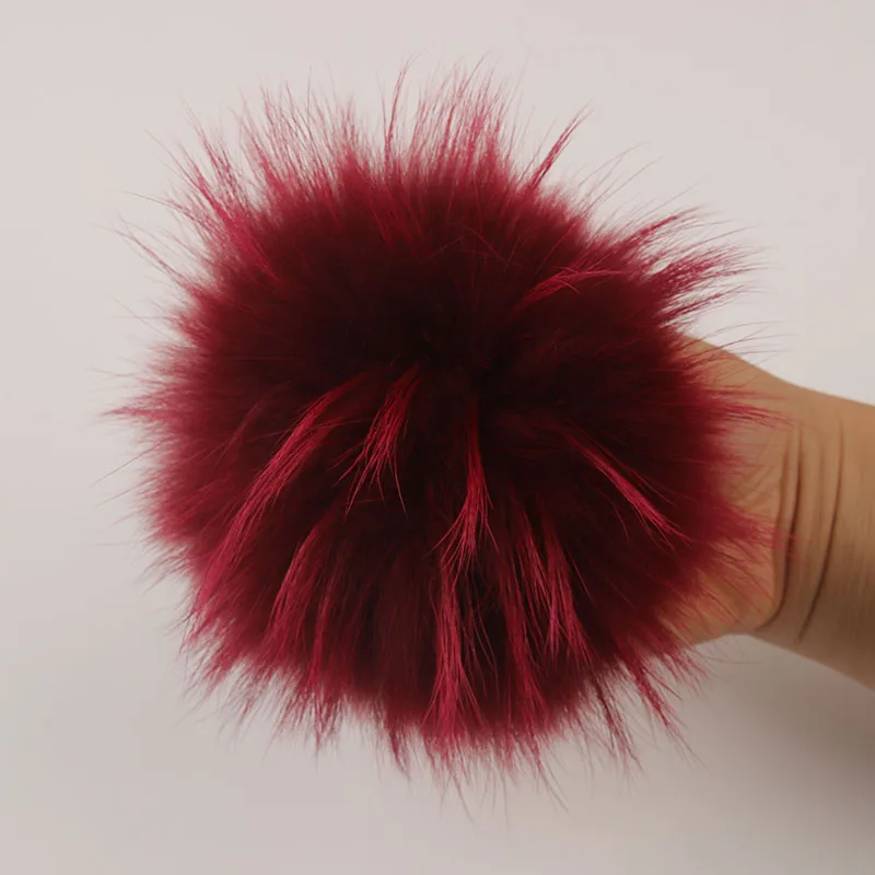 claret DANKEYISI помпоны из натурального меха енота помпоны DIY енота мех помпоны натуральный мех норки Помпон для шляпа и сумка обувь аксессуары - Цвет: claret