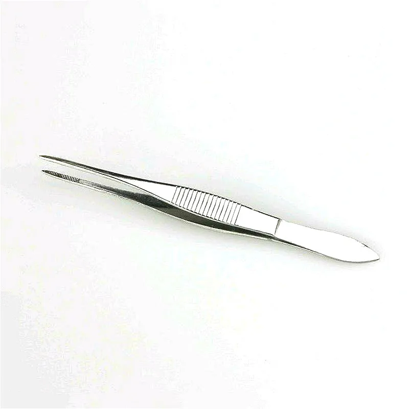 Stainless Steel Tweezers 10 cm Medical Ophthalmic Surgical Home Forceps Heat Resistant Dressing Straight Pliers 5 / PK |