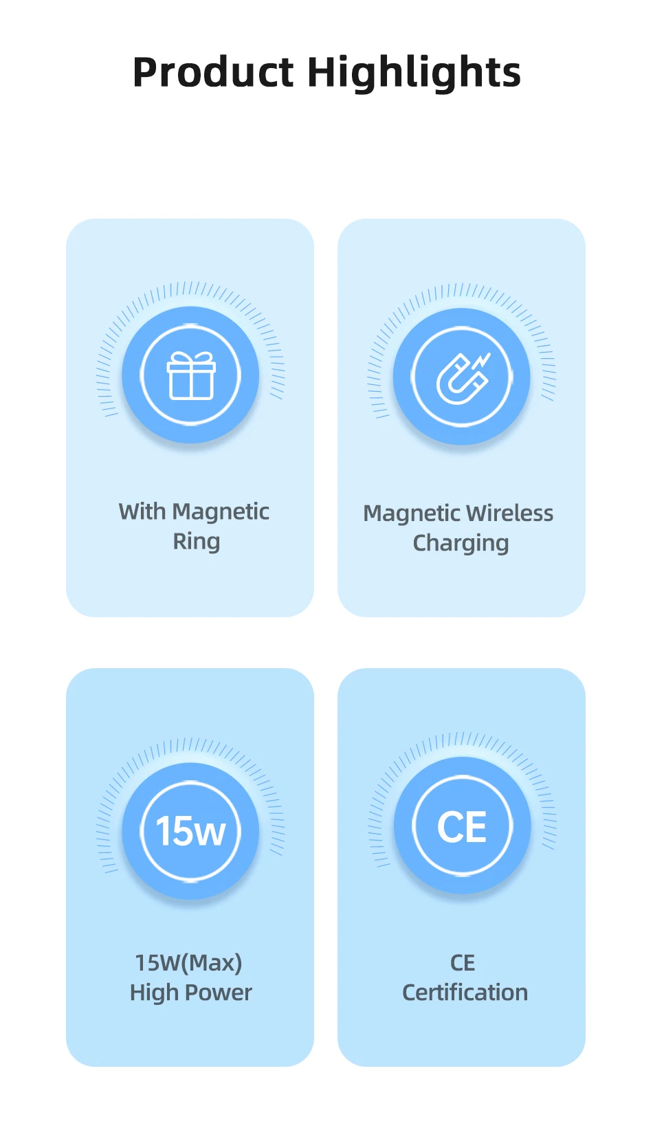 mobile stand holder USAMS Qi 15W Fast Car Magnetic Wireless Charger Holder With Magnetic Ring Stable Stand For iPhone Huawei Xiaomi Samsung Phone phone stand for bike