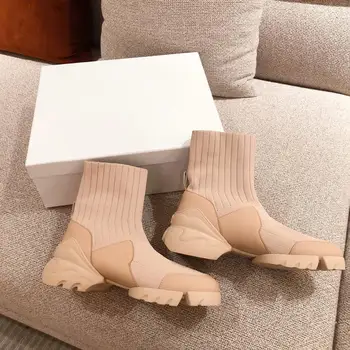 

Shoes For Women Luxury Designer Sock Casual Shoes 2020 Fashion Platform Sneakers for Women Designer Brand Handmade Black Sports