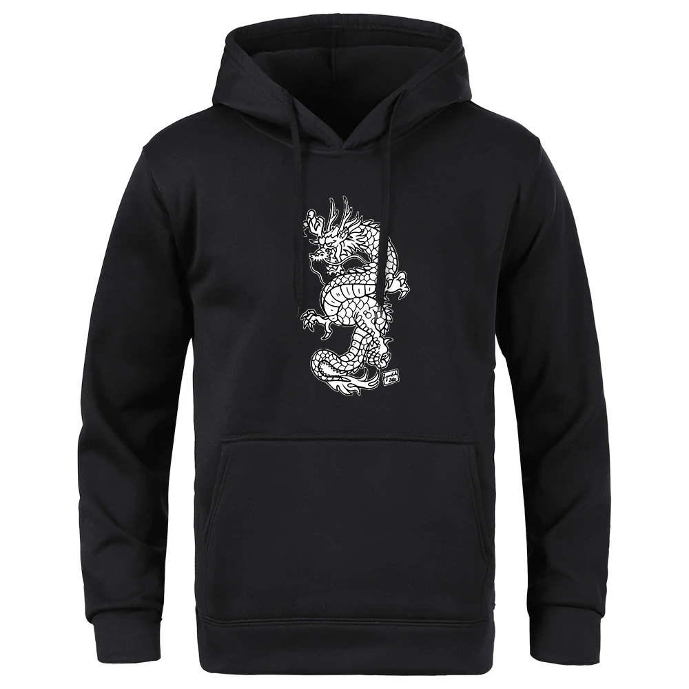 

Hot Sale Chinese Mythological Dragonprinting Male Sweatshirt Soft Brand Clothes Thermal Vintage Men Hoodie Oversize Cool Hoodies