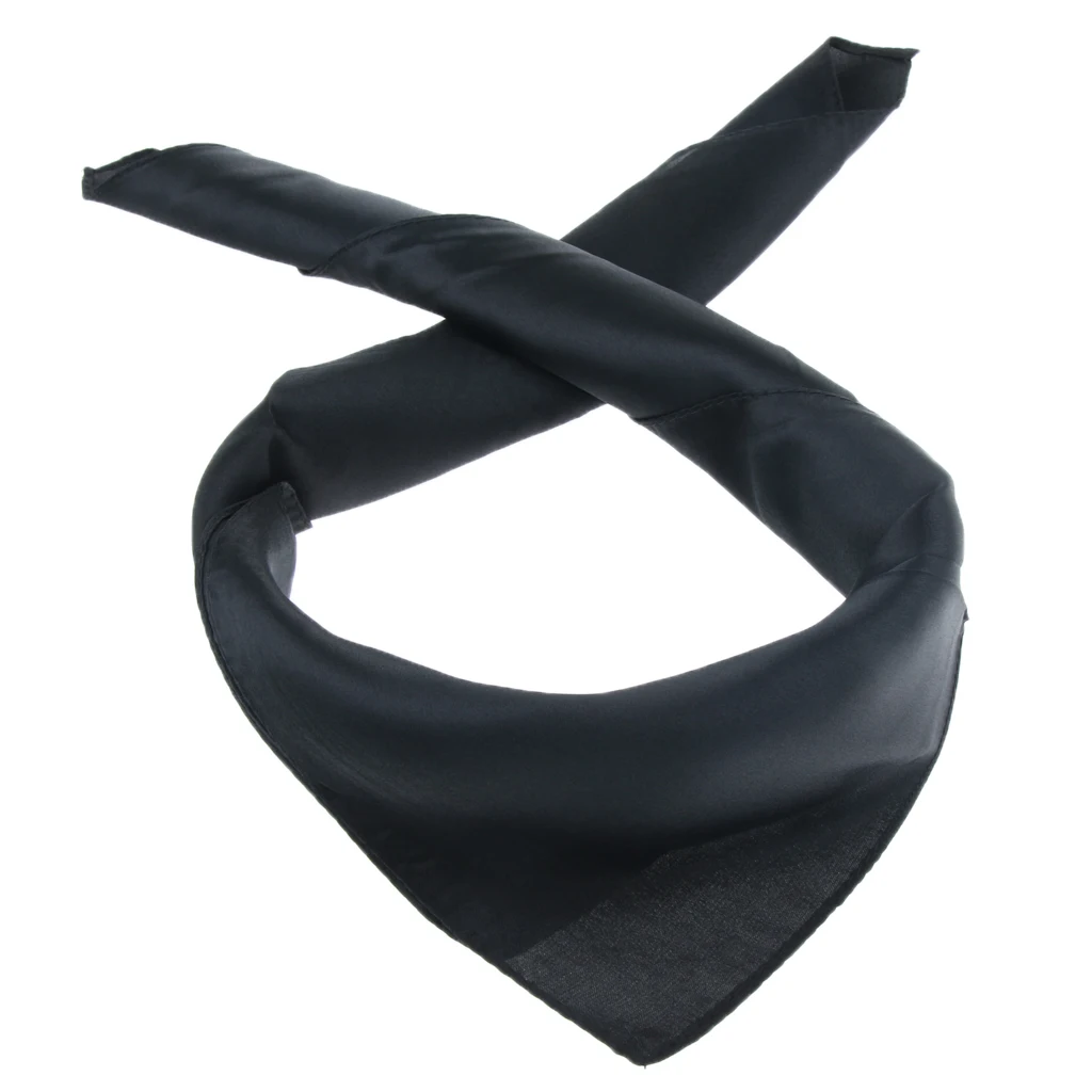 Satin Silk Feel Formal Square Bandana Neck Scarf Head Hair Scarf Wrap Face Mask Riding Camping Cycling Handkerchief