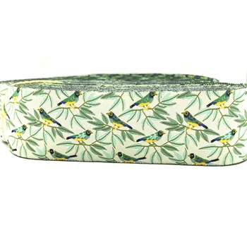 

1-1/2'' 38mm-22mm Spring Amadina Birds European Jacquard Ribbon