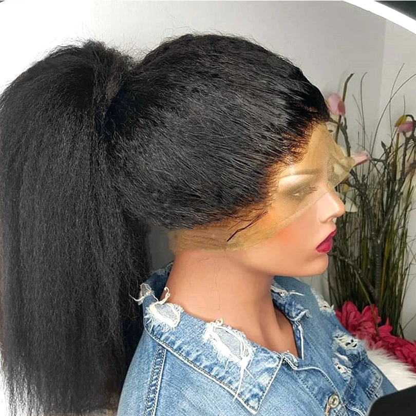Pelucas de pelo sintético con malla con división Frontal para invierno, peluca de cabello de fibra de 28 pulgadas