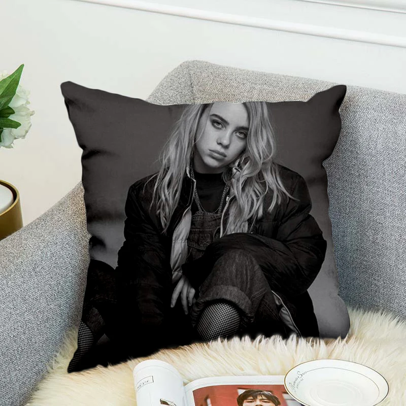 billie eilish Pillow Case Polyester Decorative Pillowcases Throw Pillow Cover style-1