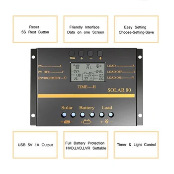 

Rechargeable Solar Charge Controller LCD Battery Regulator Temperature