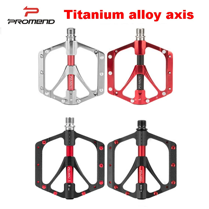

PROMEND MTB Road Bike Titanium Alloy Pedal UltraLight Bicycle Sealed Bearing Widened 3 Palin Pedals Non-slip No paint off Pedals