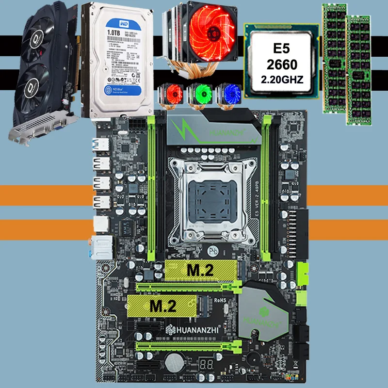 ^Cheap HUANAN X79 motherboard CPU Xeon E5 2660 SROKK with 6 heatpipes cooler RAM 16G(2*8G) DDR3 RECC 1TB 3.5' SATA HDD GTX750Ti 2GD5