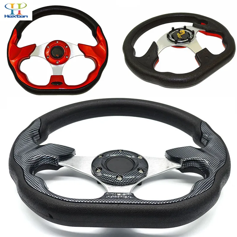 Universal steering wheel 320mm(12.5inches) PU leather racing Aluminum ...