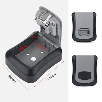 

Wall Mounted Combination Key Storage Lock Home Outdoor Safe Box 4 Digit