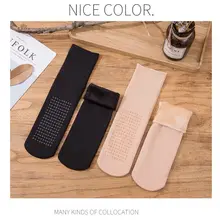 Горячая Распродажа нескользящие носки-тапочки плюс бархатные уплотненные теплые носки зимние женские носки модные однотонные силиконовые носки