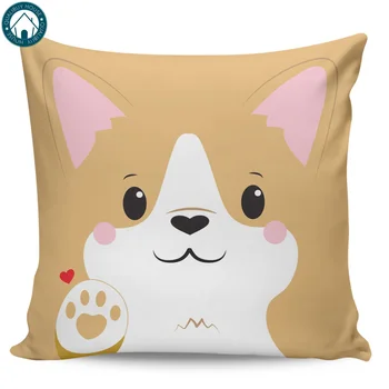 

Cute Dog Pattern Pillow Covers Cases Cover Cushion Animals Pillowcase Square Print