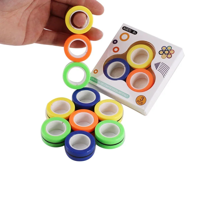 Magnetic Rotating Ring Stress Relief Fidget Props Anti Sress Sensory Autism Toy 