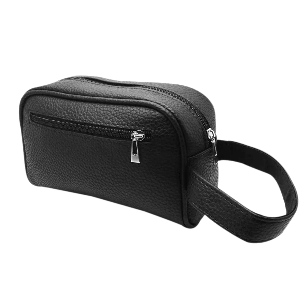 Hombres cartera monedero teléfono monedero de bolso de cuero de la PU Cartera de cuero con cremallera elegante y ligero bolso portátil bolso