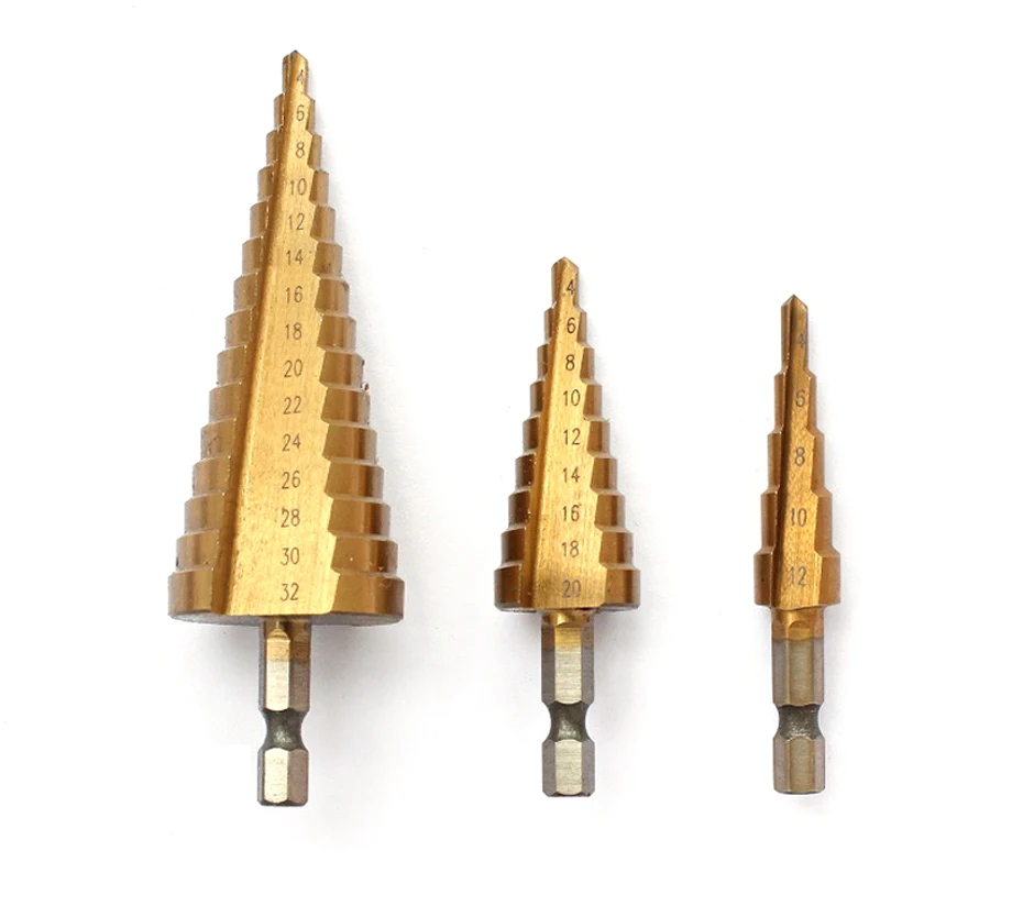 Gulakey High-speed Steel Drill Pagoda Stepped Hexagonal Shank Reamer High-speed Steel Drill Stepped Reamer 3-13mm Cutting tool