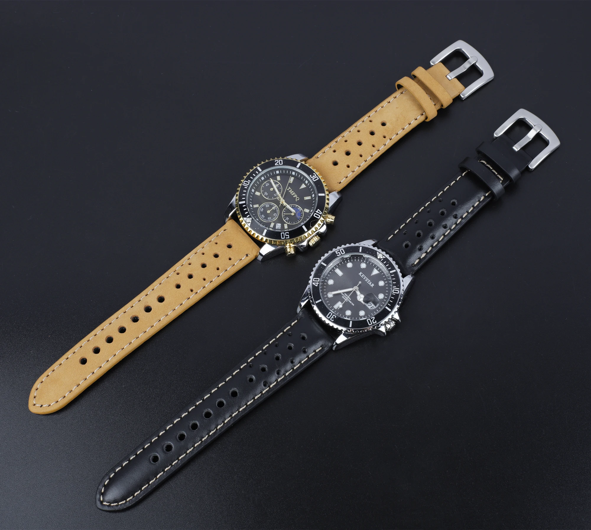 

Cow Leather Watchband 18mm 19mm 20mm 22mm Retro Watch Strap Brown Khaki Wristband Belt Quick Release Waxtch Accessories