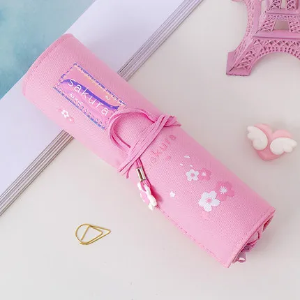 Супер чехол для карандашей Kawaii Большая вместительная сумка для карандашей пакет ручка обертывание рулон макияж Косметическая кисть Ручка для хранения студенческие канцелярские принадлежности - Цвет: C