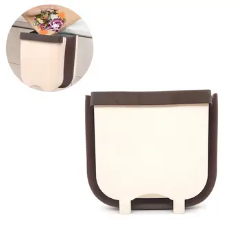 

Wall Mounted Waste Bin Folding Trash Can Kitchen Cabinet Door Hanging Trashcan For Bathroom Toilet Waste Storage Container