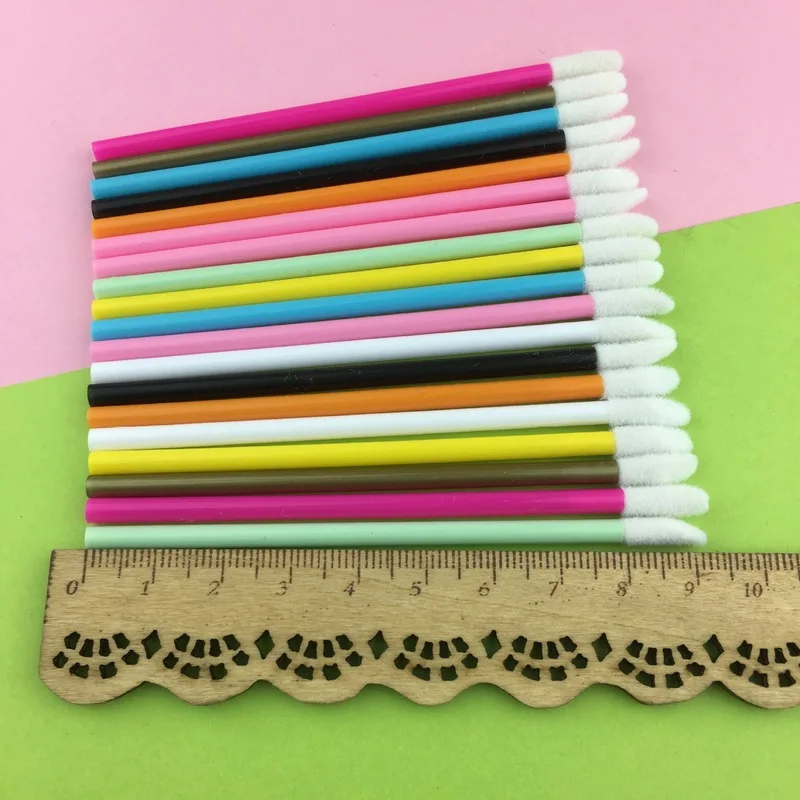

50PCS Disposable Lip Brush Set Lipstick Mascara Wands Brush Cleaning Eyelash Eyebrow Make Up Applicators Tools