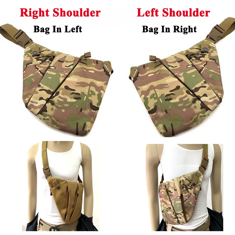

Left / Right Shoulder Concealed Pistol Gun Hoslter Tactical Storage Gun Bag Multifunctional Men Chest Bag Anti-theft Bag