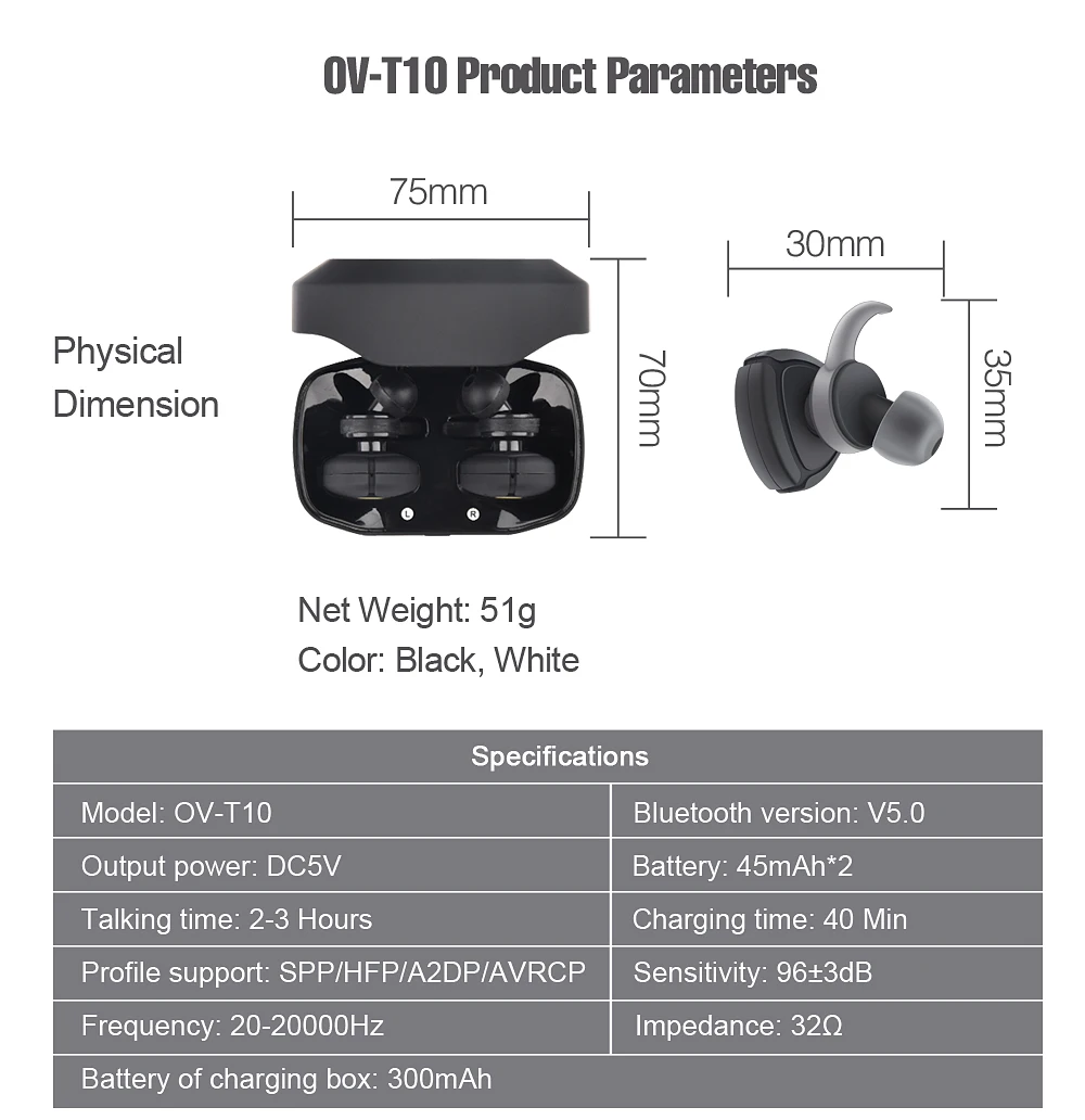 OVLENG T10 TWS 5,0 Bluetooth наушники 3D стерео беспроводные наушники с двойным микрофоном для iphone samsung huawei Google телефон