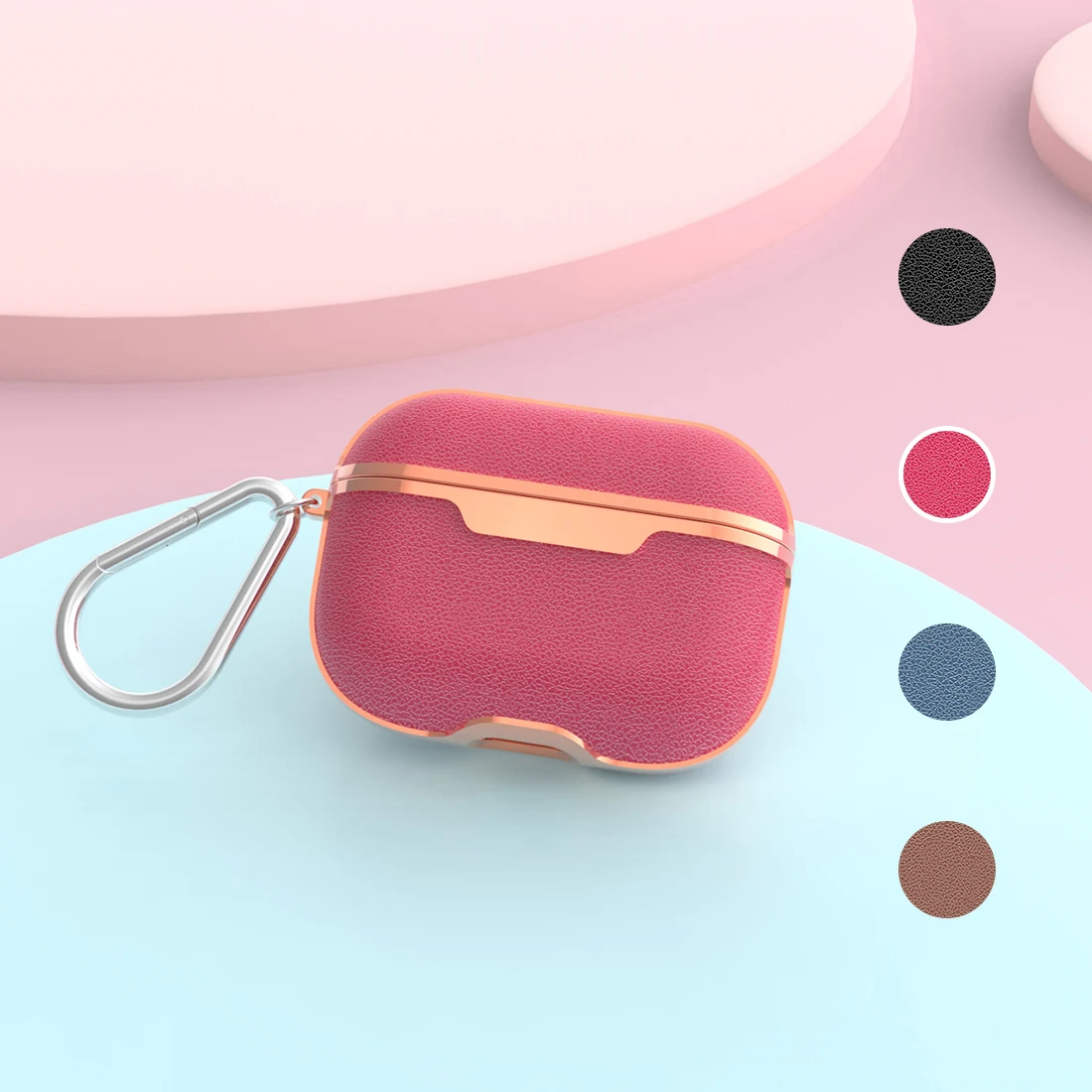 Для AirPods Pro роскошное покрытие для чехла из искусственной кожи+ PC ударопрочный защитный чехол для Apple AirPods Pro чехол с крючком для ключей
