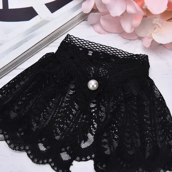 

Women Fake Flare Sleeves Floral Lace Pleated Ruched False Cuffs Girl Sweater Blouse Apparel Wrist Warmers With Faux Pearl Button