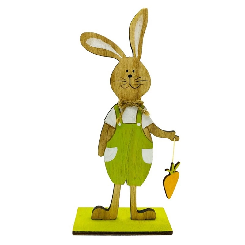 Easter Day Decorations Wooden Rabbit Bunny Carrot Flower Happy Valentine's Wedding Party Ornament DIY Decoration | Дом и сад